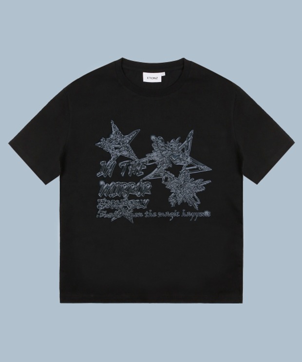 엑스톤즈 XTT084 스타 미러 반팔 티셔츠 (Black)
