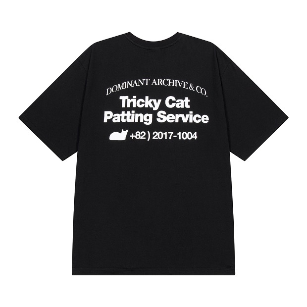 도미넌트 TRICKY CAT PATTING SERVIE T-SHIRTS BLACK
